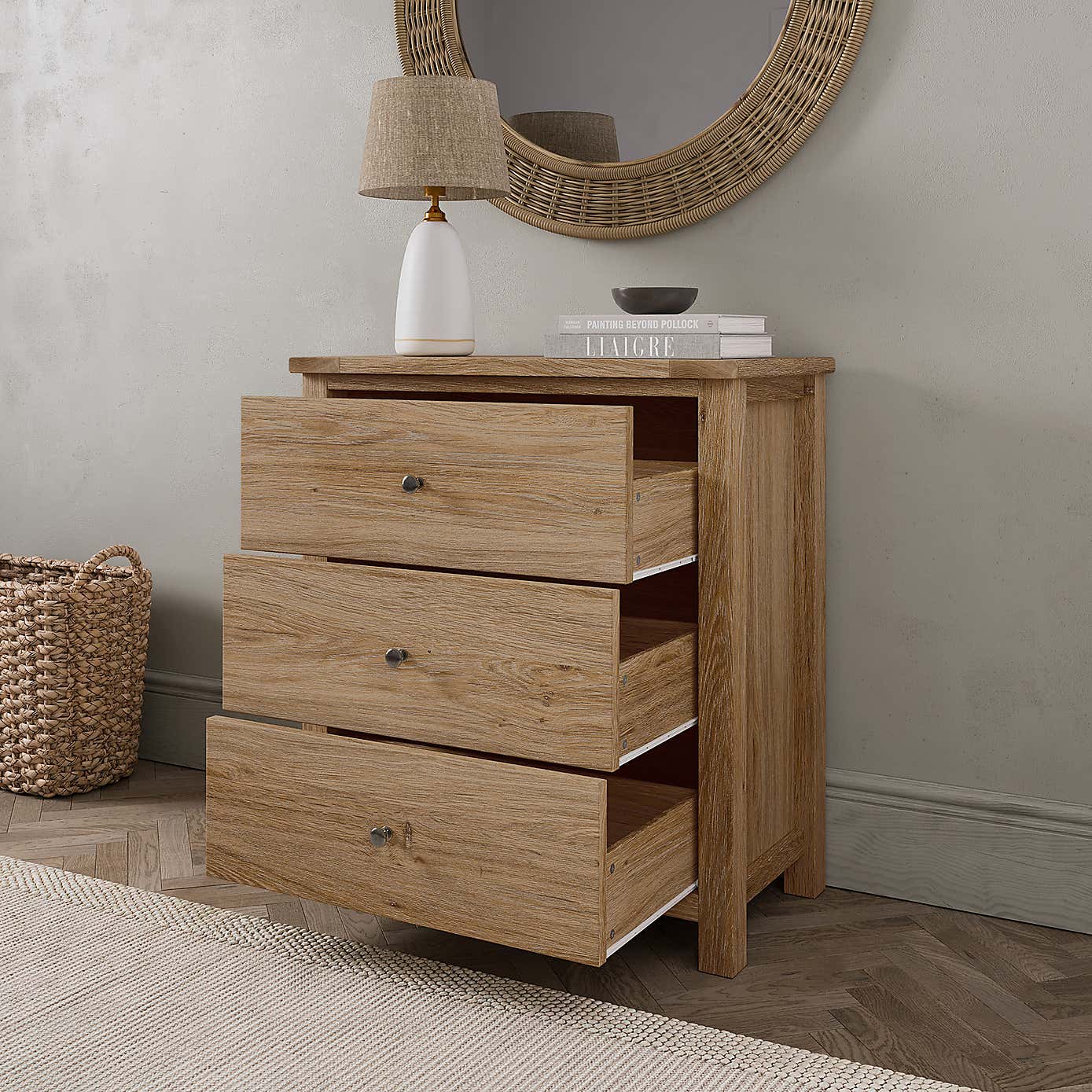 Olney 3 Drawer Chest Stone