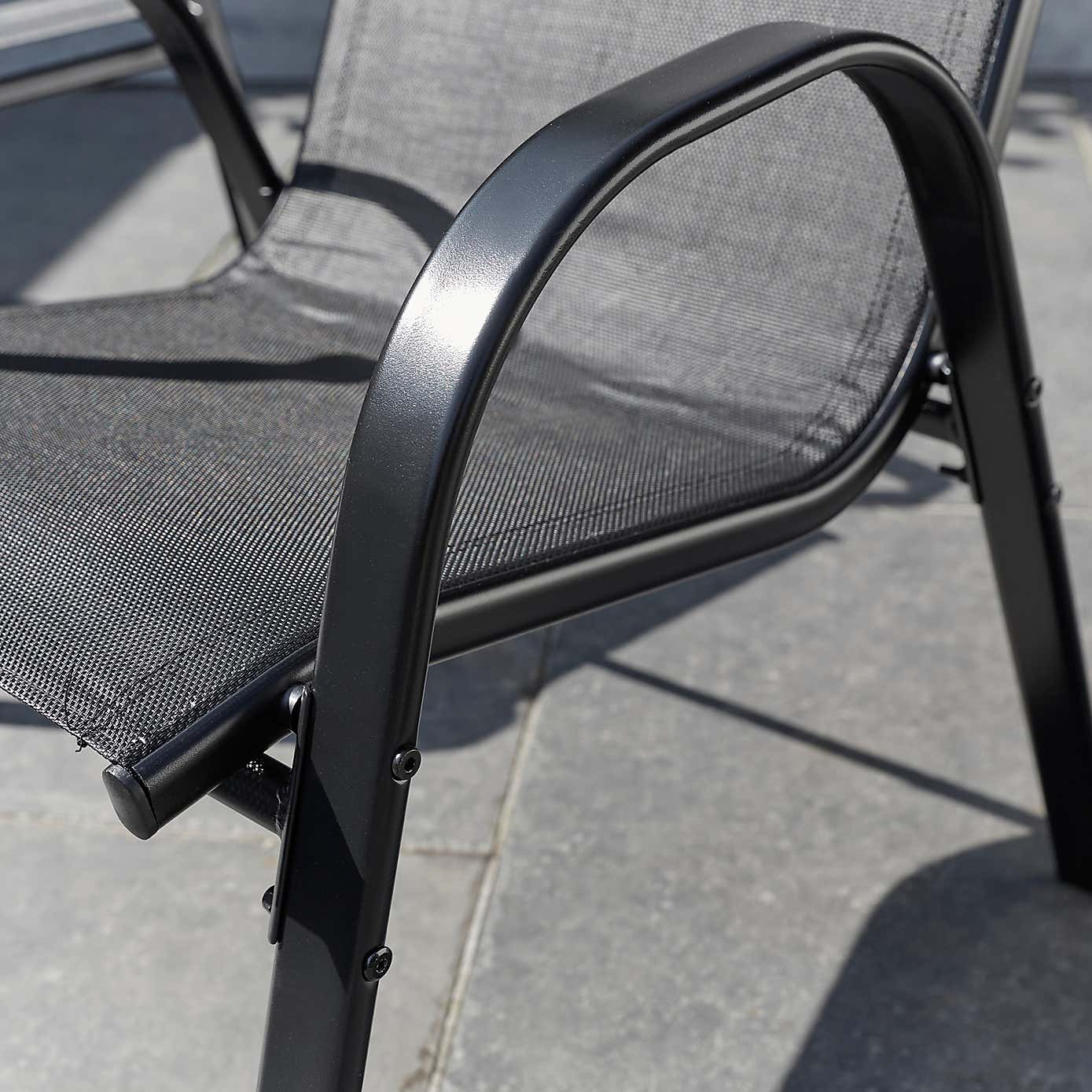 Set of 2 Textilene Stacking Chairs