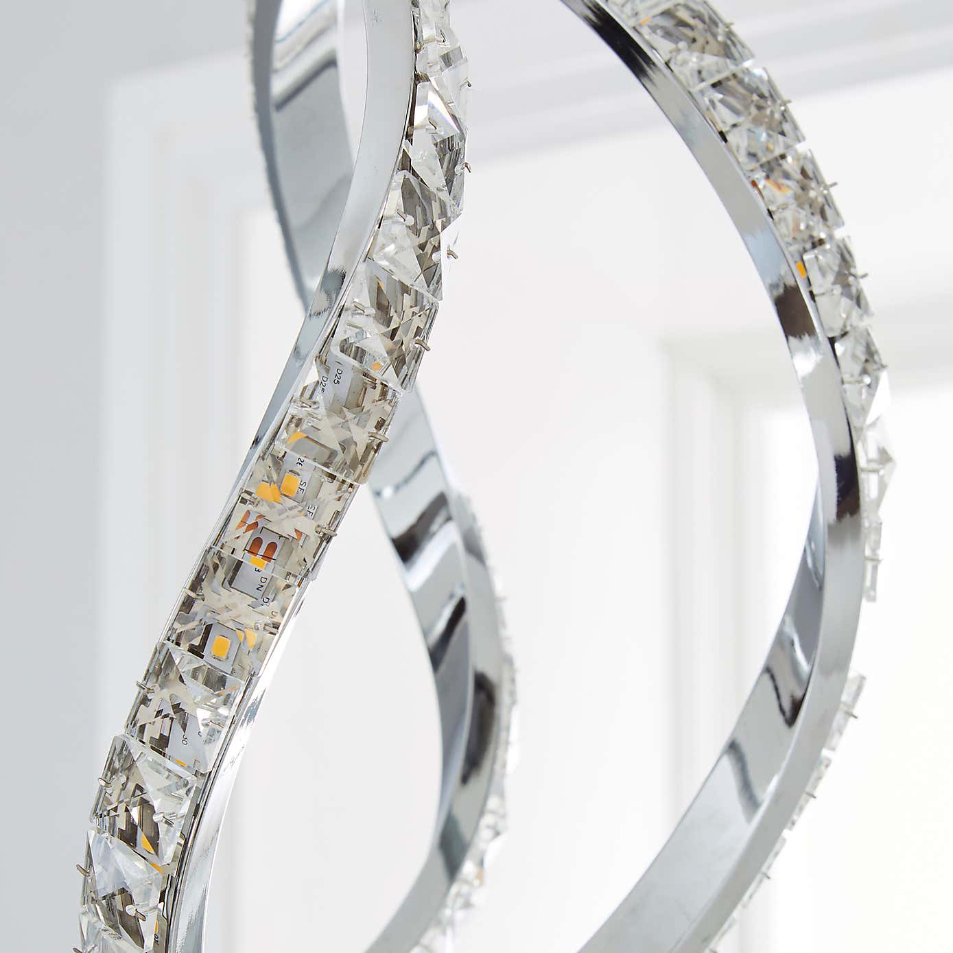 Marsia 1 Light Integrated LED Swirl Jewel Chrome Ceiling Fitting