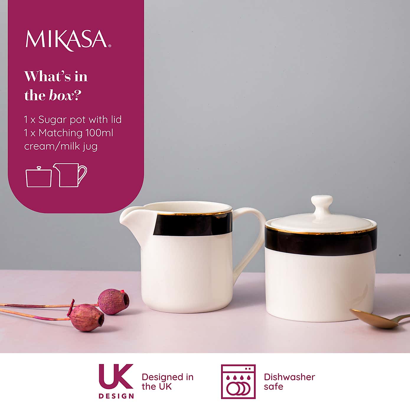 Mikasa Luxe Deco Sugar and Creamer Set