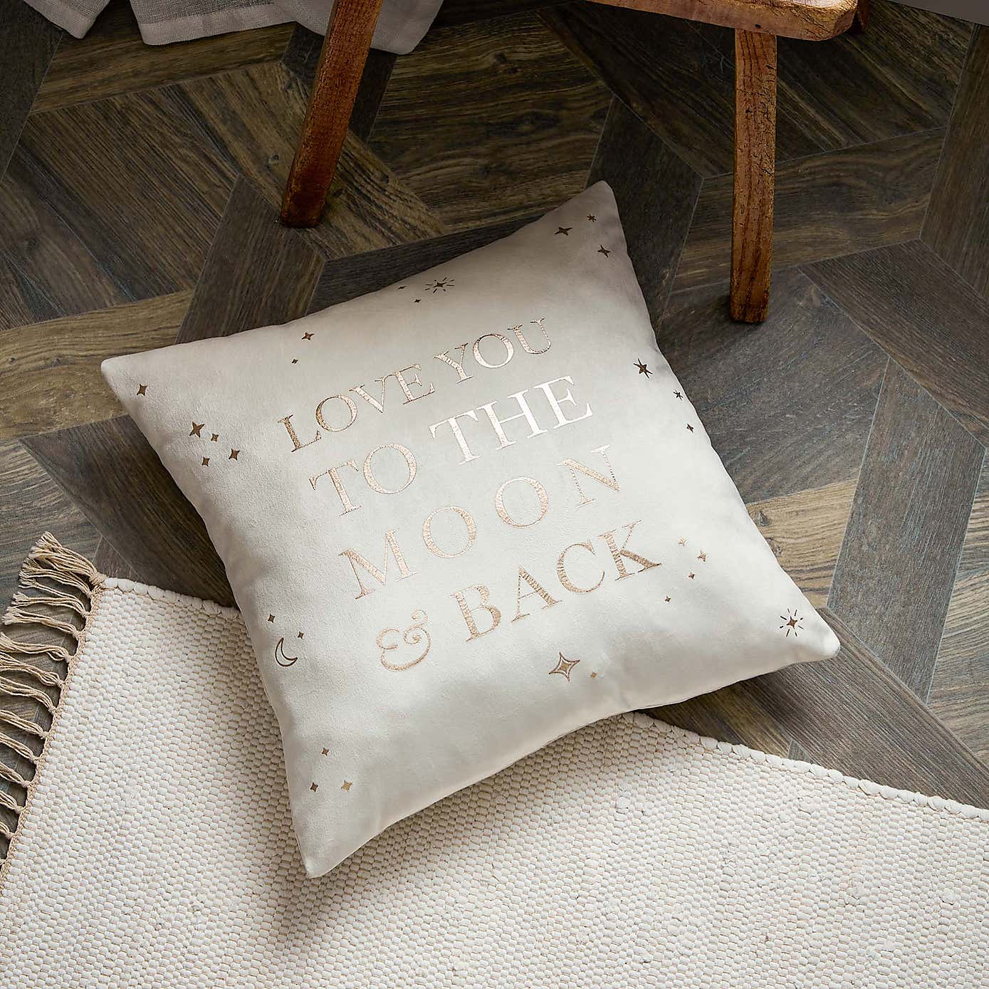 Bambino Moon and Back Velvet Cushion