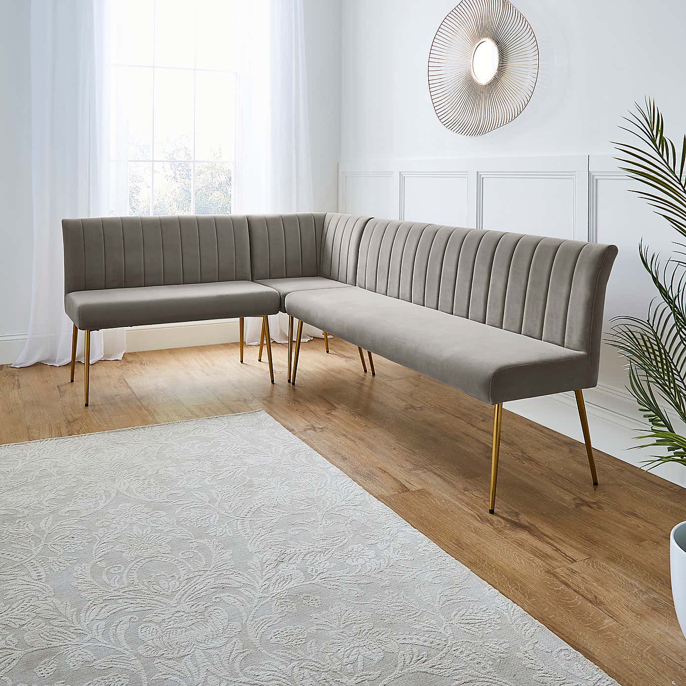 Kendall Velvet Corner Bench