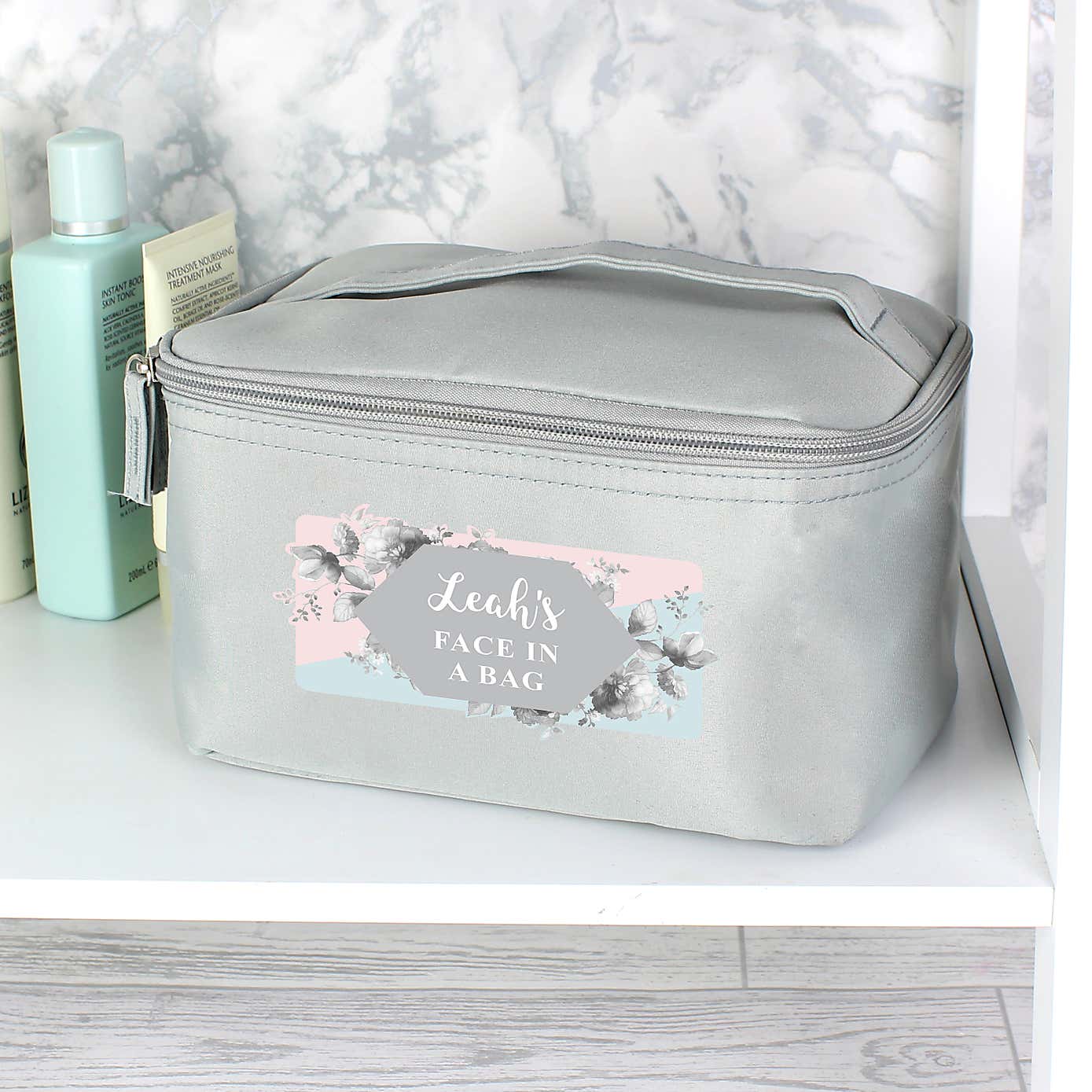 Personalised Floral Toiletry Bag