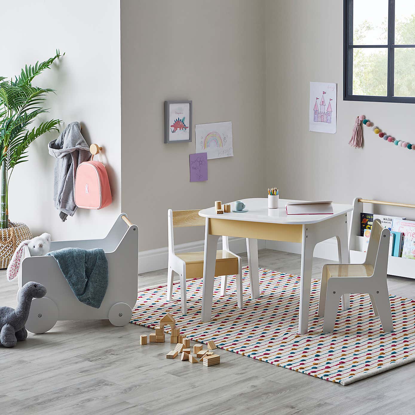 Kids White Storage Cart