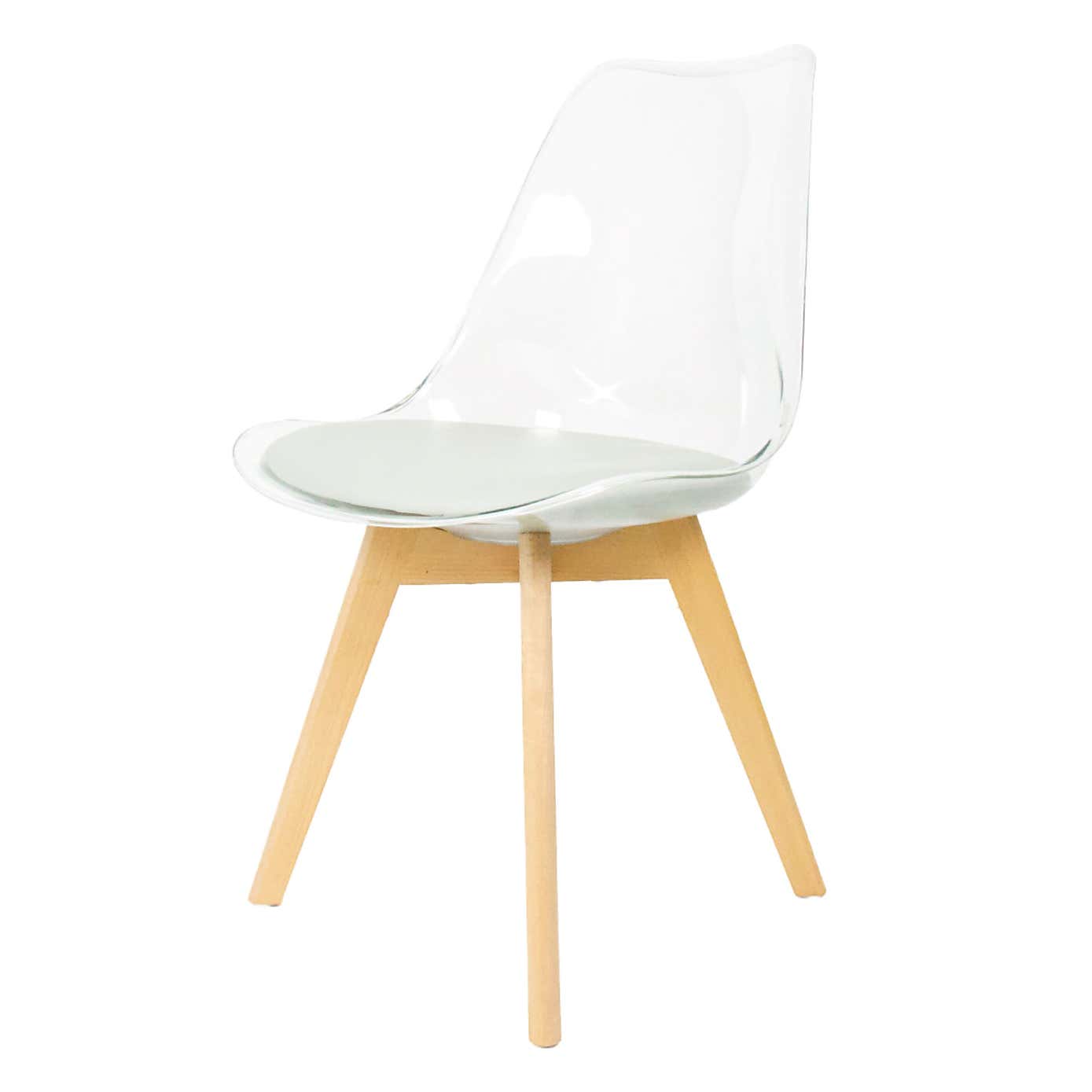 Fusion Living Soho Clear Plastic Dining Chair with Squared Legs