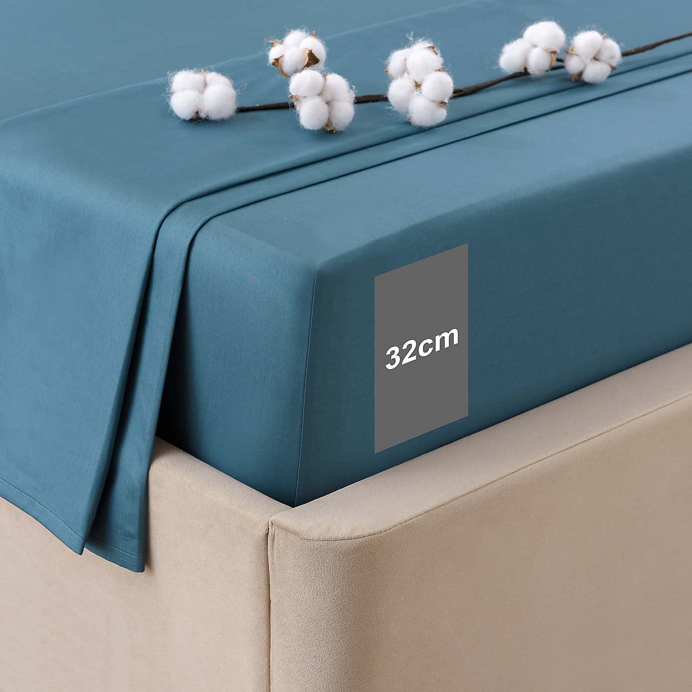 Dorma 300 Thread Count 100% Cotton Sateen Plain Fitted Sheet