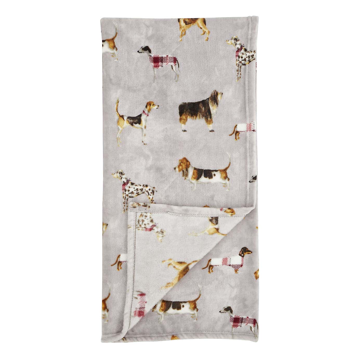 Catherine Lansfield Country Dogs Printed Fleece Throw 130cm x 170cm