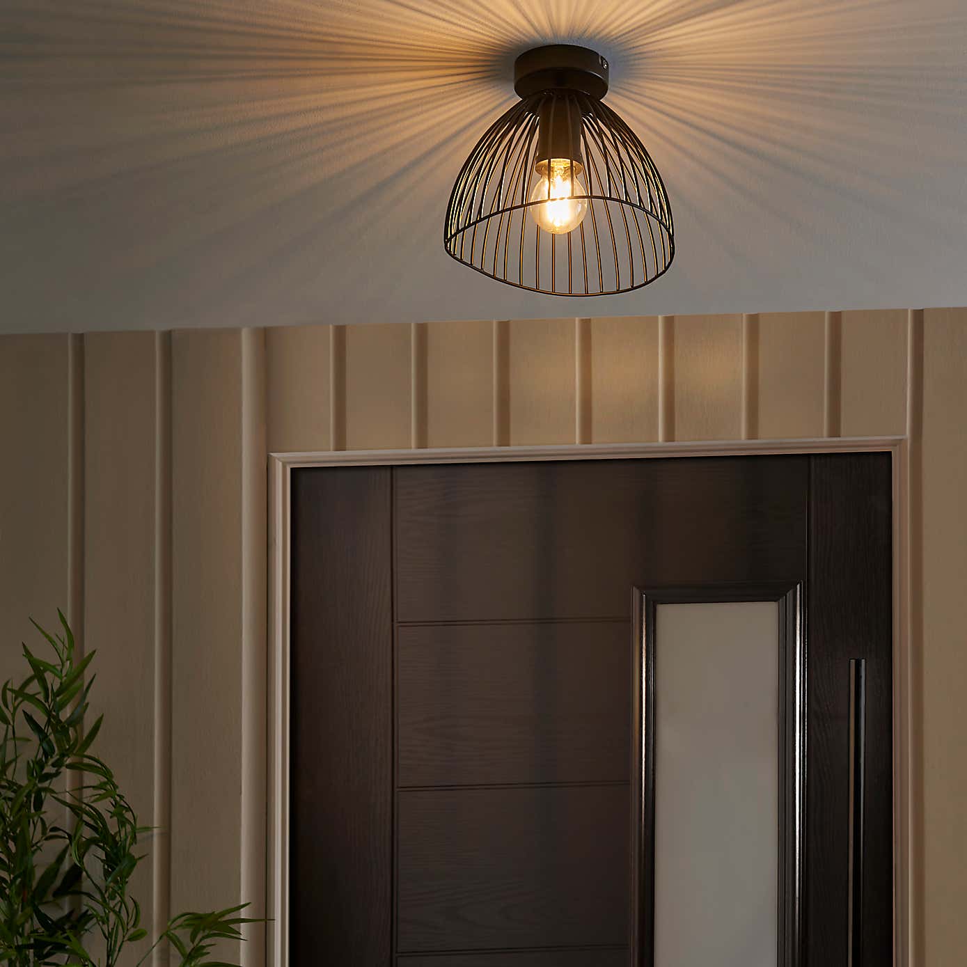 Jaula Indoor Outdoor 1 Light Flush Ceiling Fitting