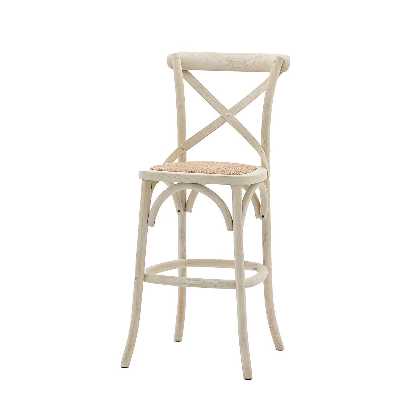 Cannock Set of 2 Bar Stools, Rattan