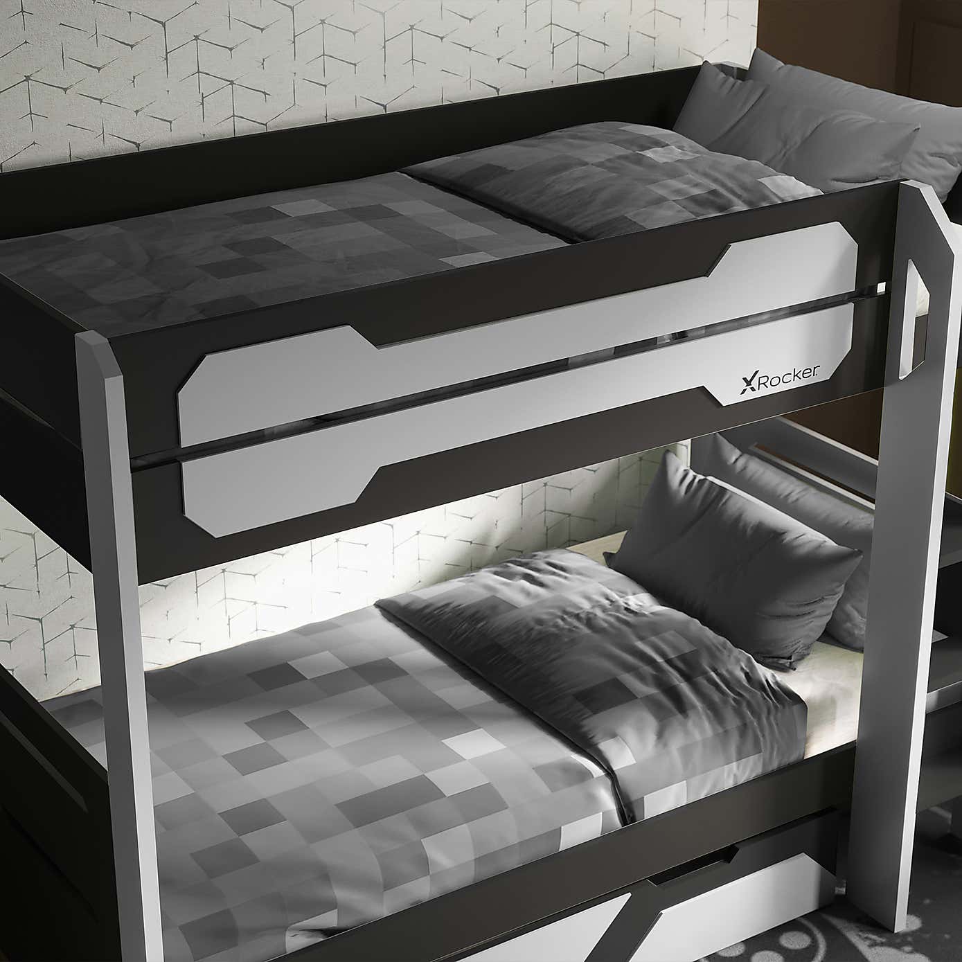 X Rocker Battalion Gaming Bunk Bed with Trundle