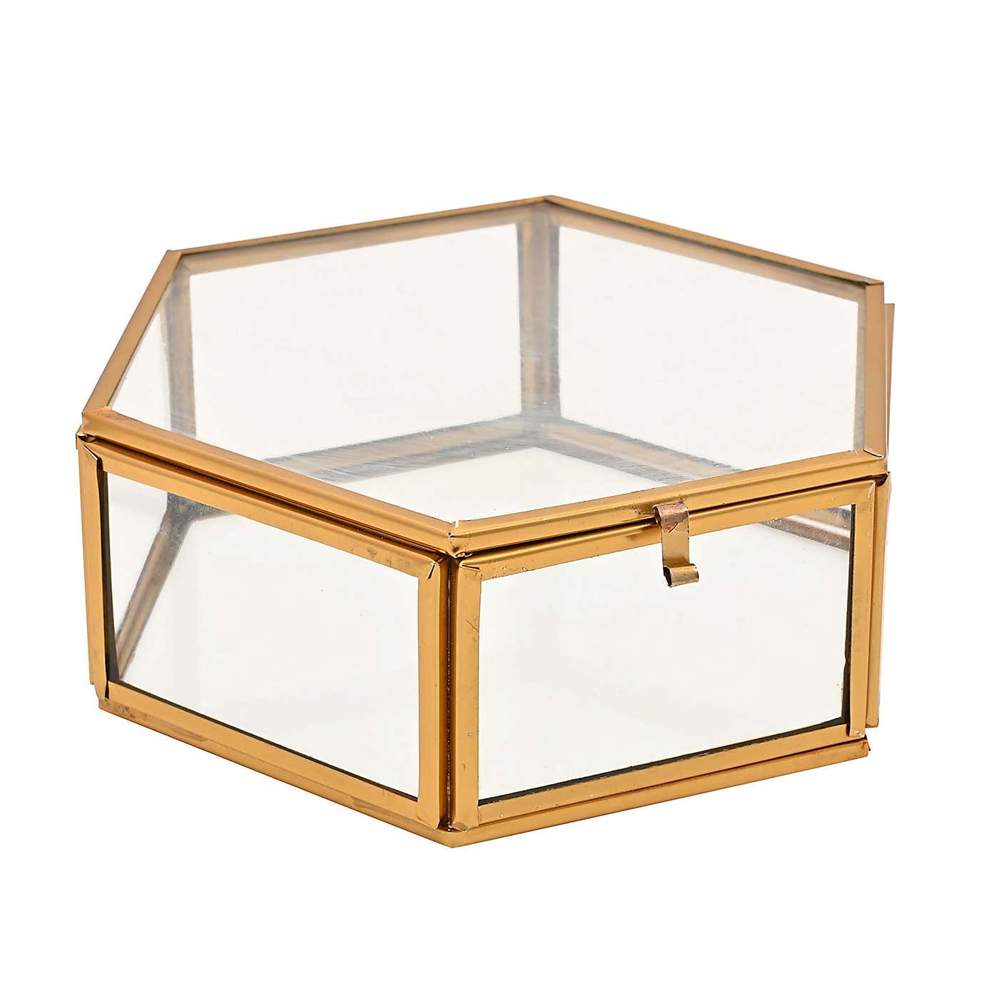 Hestia Hexagon Glass Trinket Box