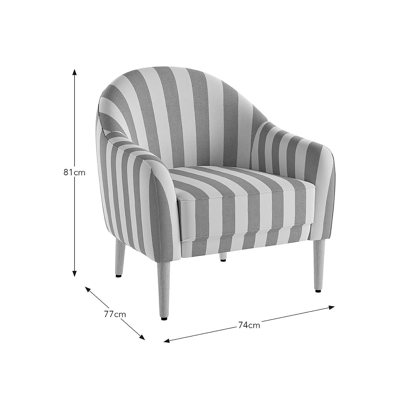 Kaspar Woven Stripe Tub Chair