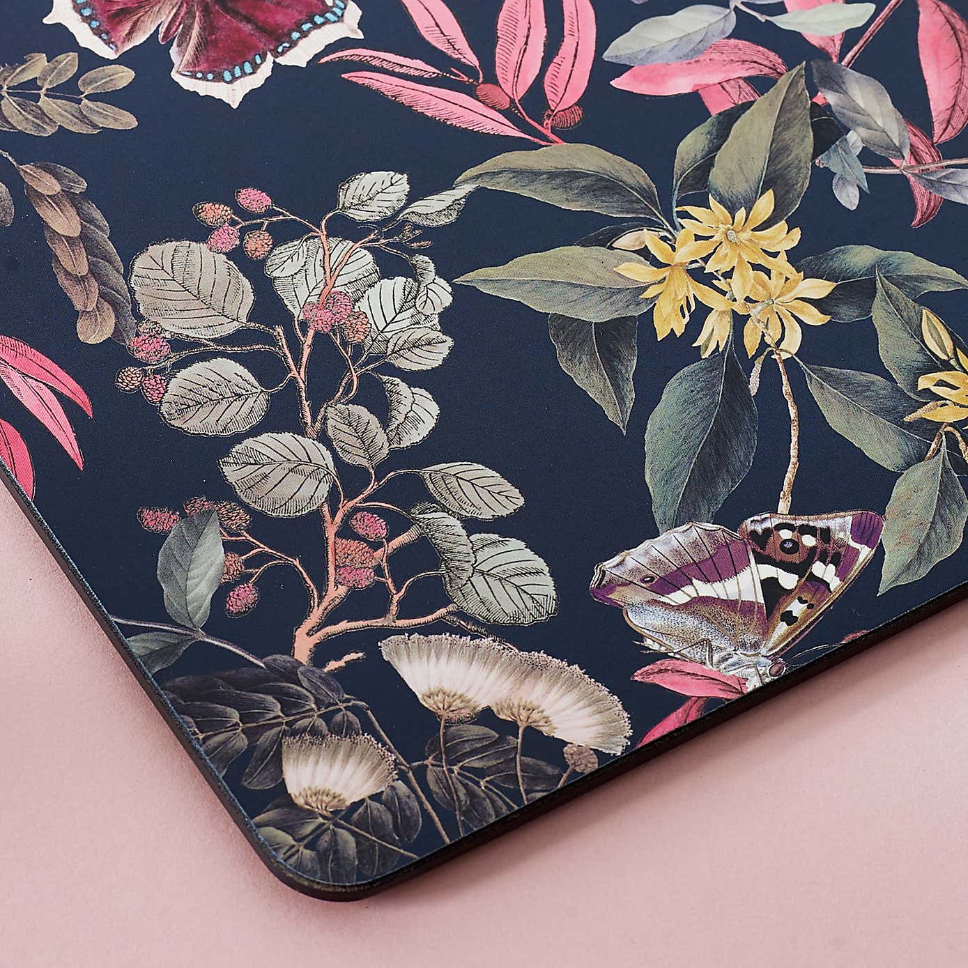 Set of 4 Kew Midnight Floral Rectangle Placemats