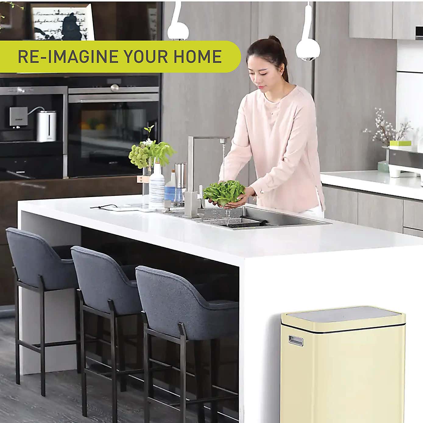 EKO X-Cube 20/20L Cream Recycling Bin