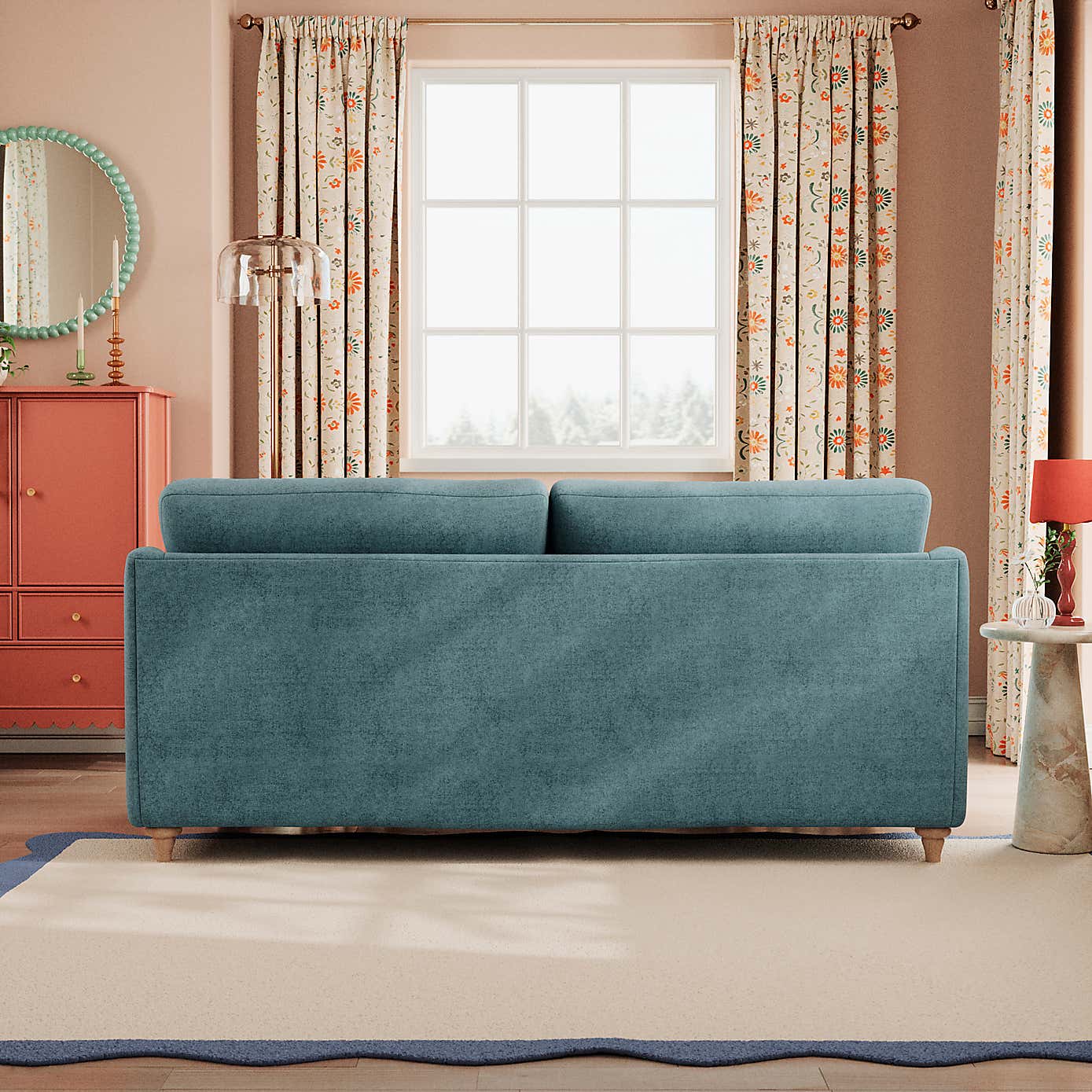 Hattie Tonal Plush Chenille 3 Seater Sofa