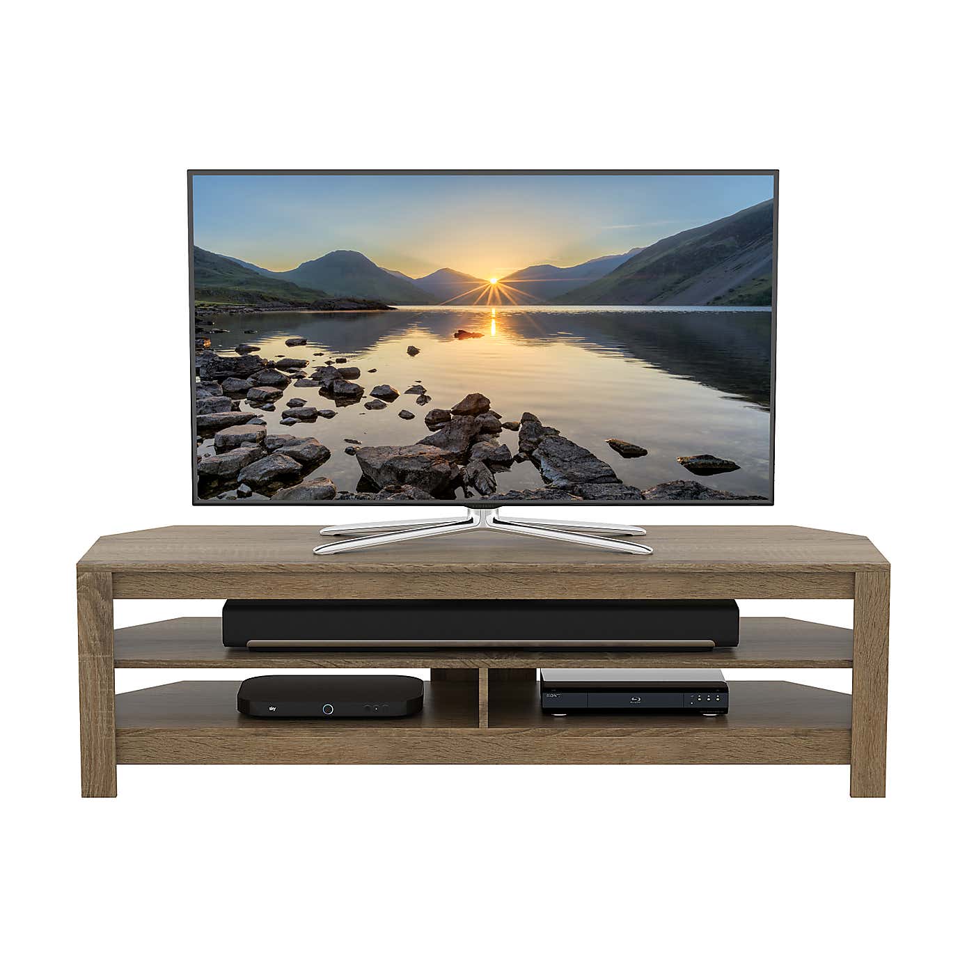 Calibre Wide TV Stand 140cm, Oak Effect