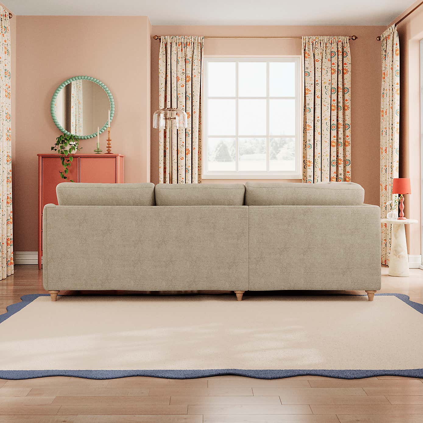 Hattie Tonal Plush Chenille Corner Sofa