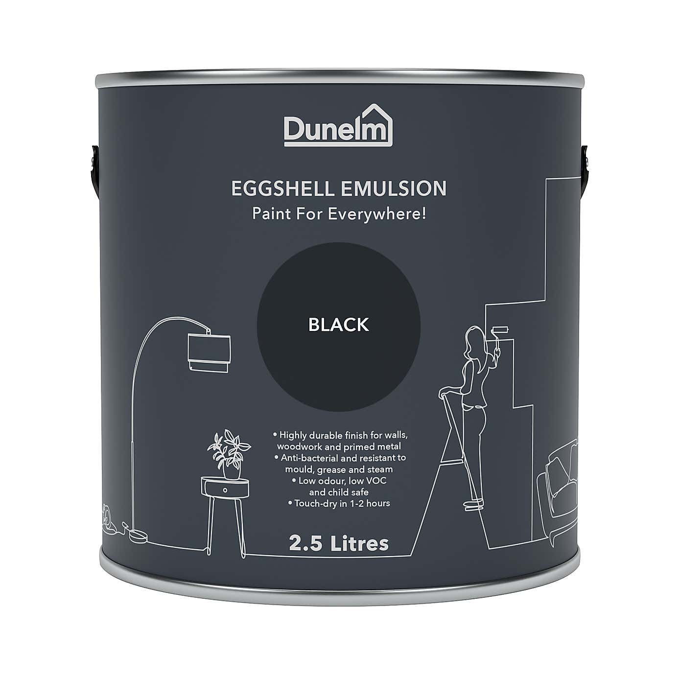 Dunelm Black Eggshell Emulsion Paint