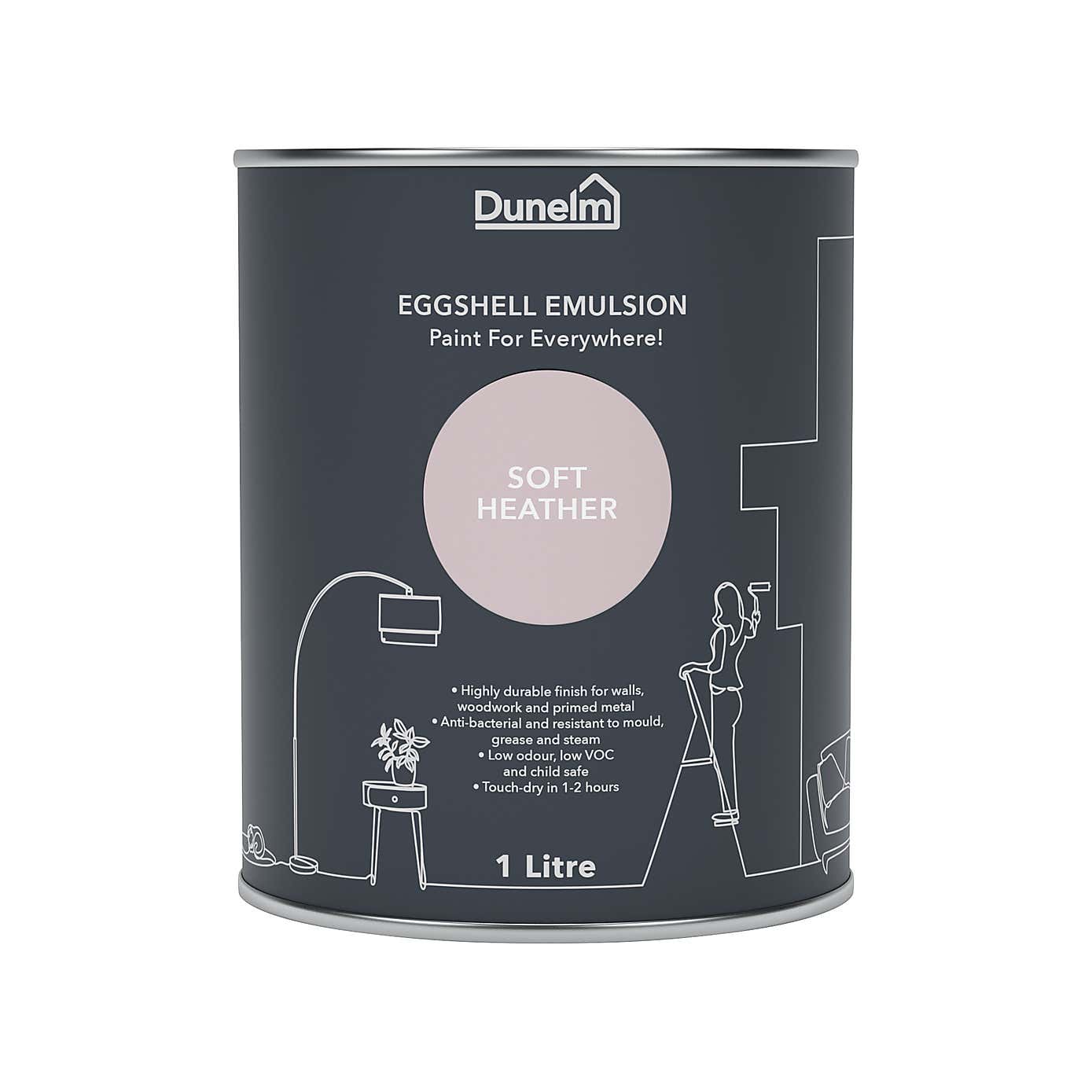 Dunelm Soft Heather Eggshell Emulsion Paint