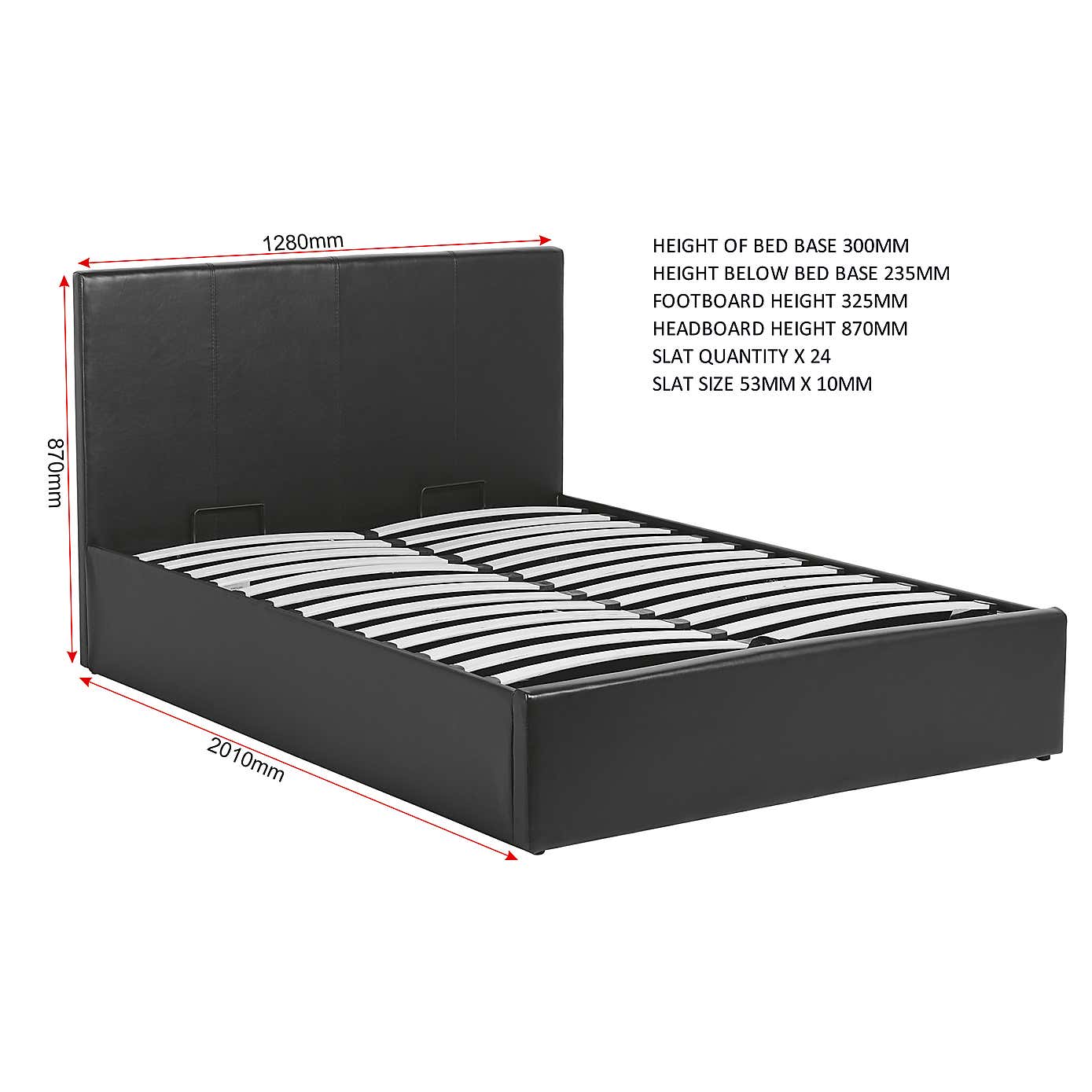 Waverley Faux Leather Ottoman Bedstead - Grey