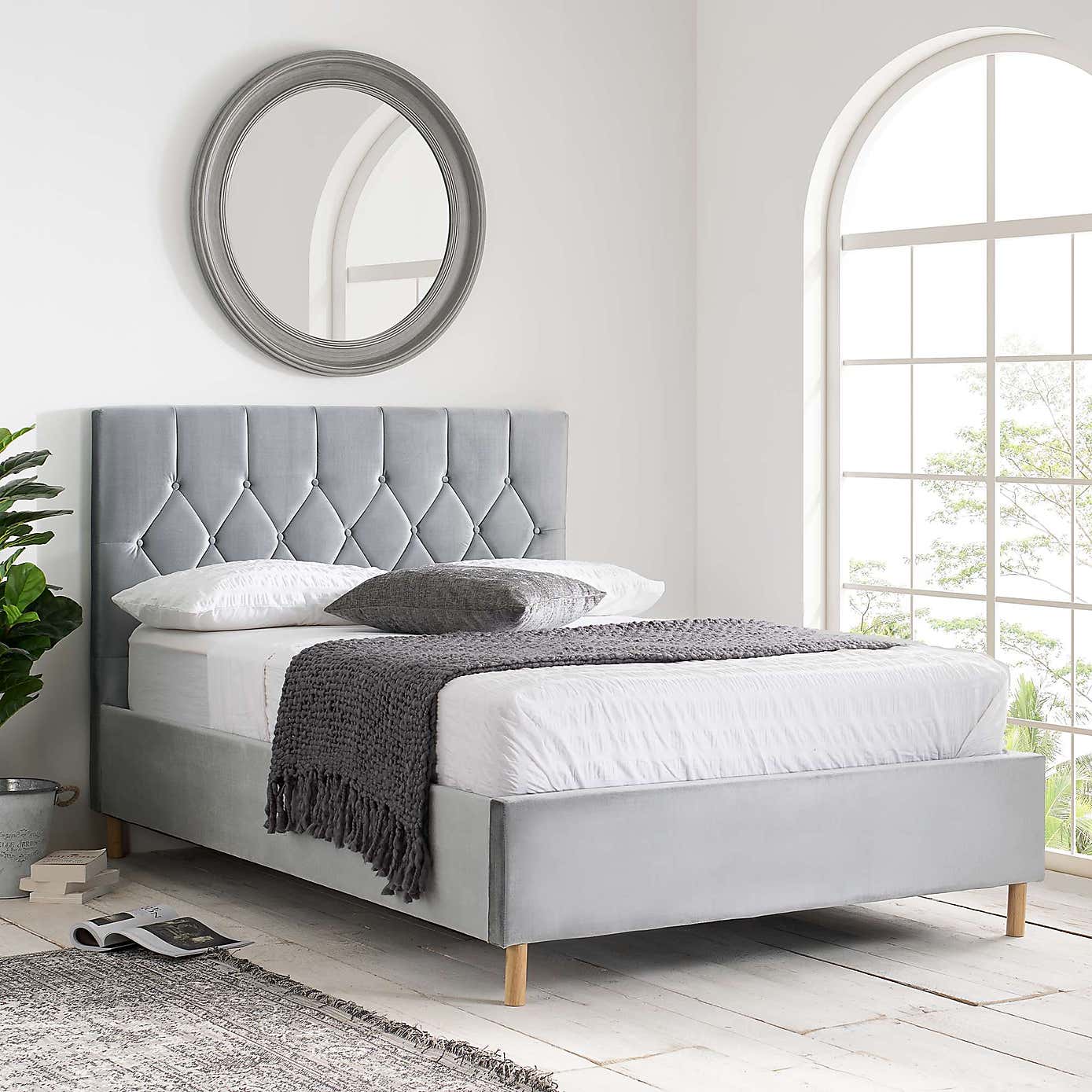 Loxley Velvet Ottoman Bed