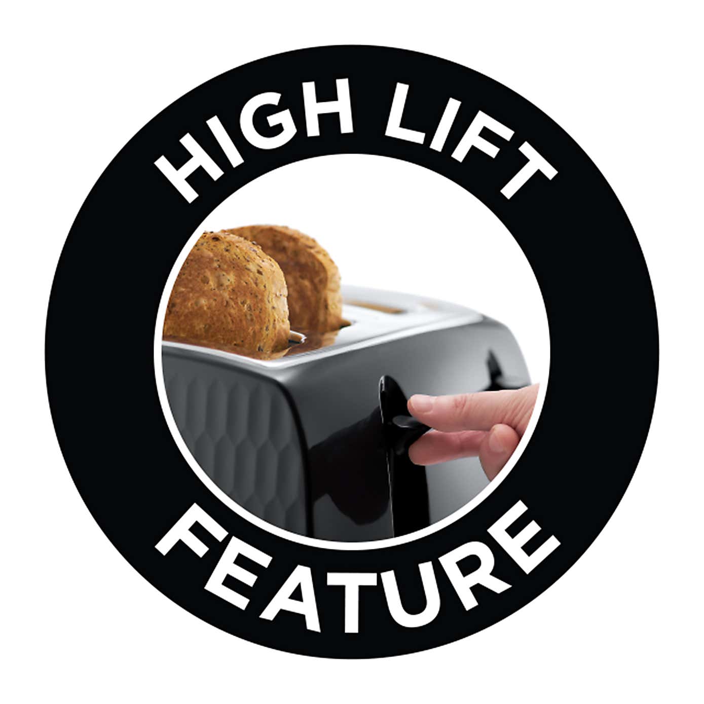 Russell Hobbs Honeycomb 4 Slice Toaster Black