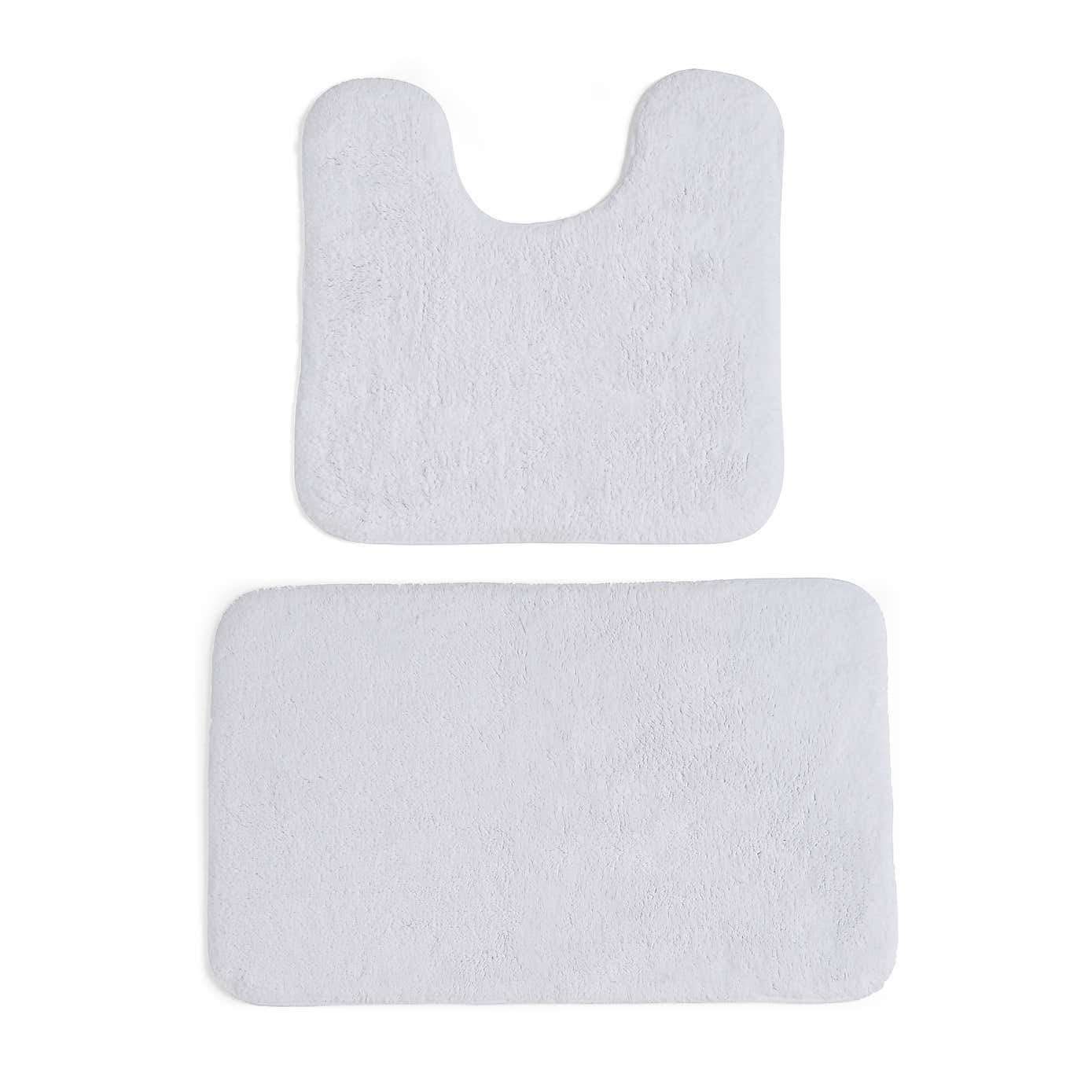 Cotton Anti-Slip Bath & Pedestal Mat Set