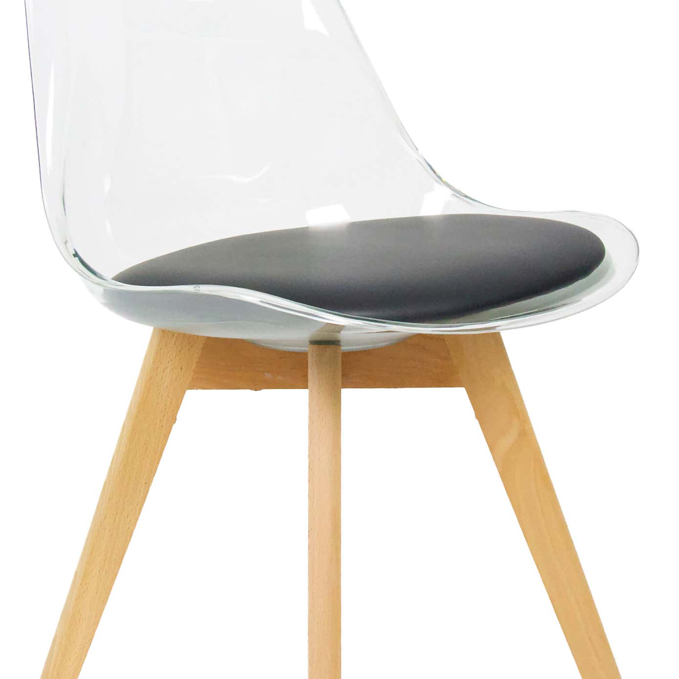 Fusion Living Soho Clear Plastic Dining Chair with Squared Legs