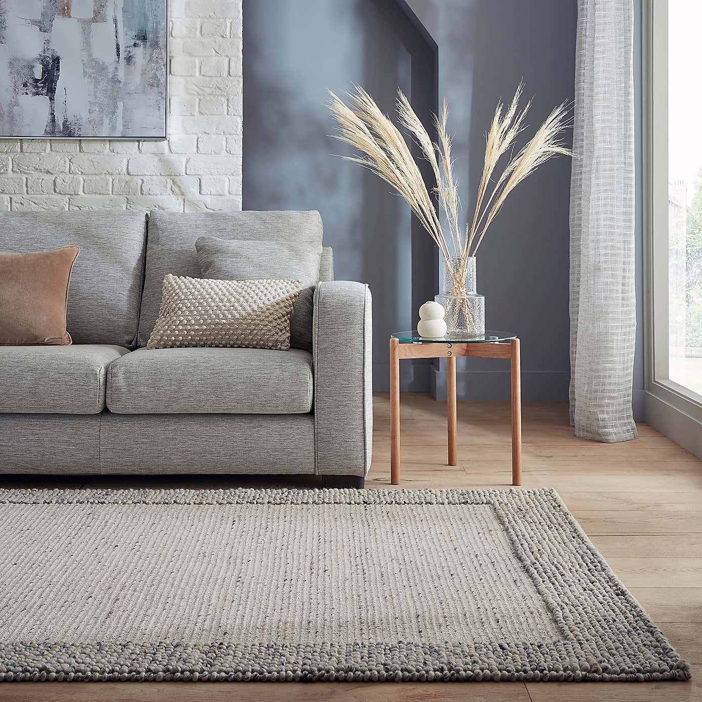 Pebble Wool Border Rug