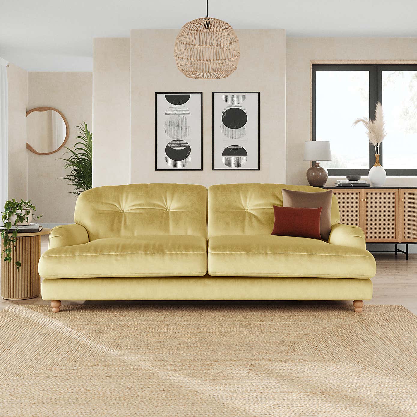 Martha Vintage Velvet 4 Seater Sofa