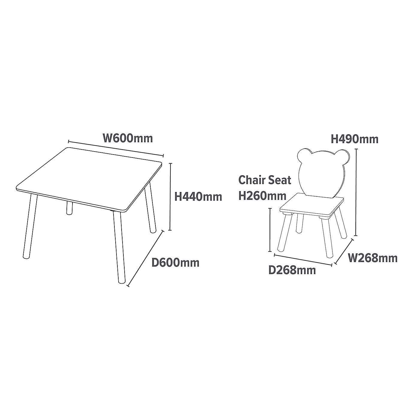Liberty House Kids Bear Table And Two Chair Set