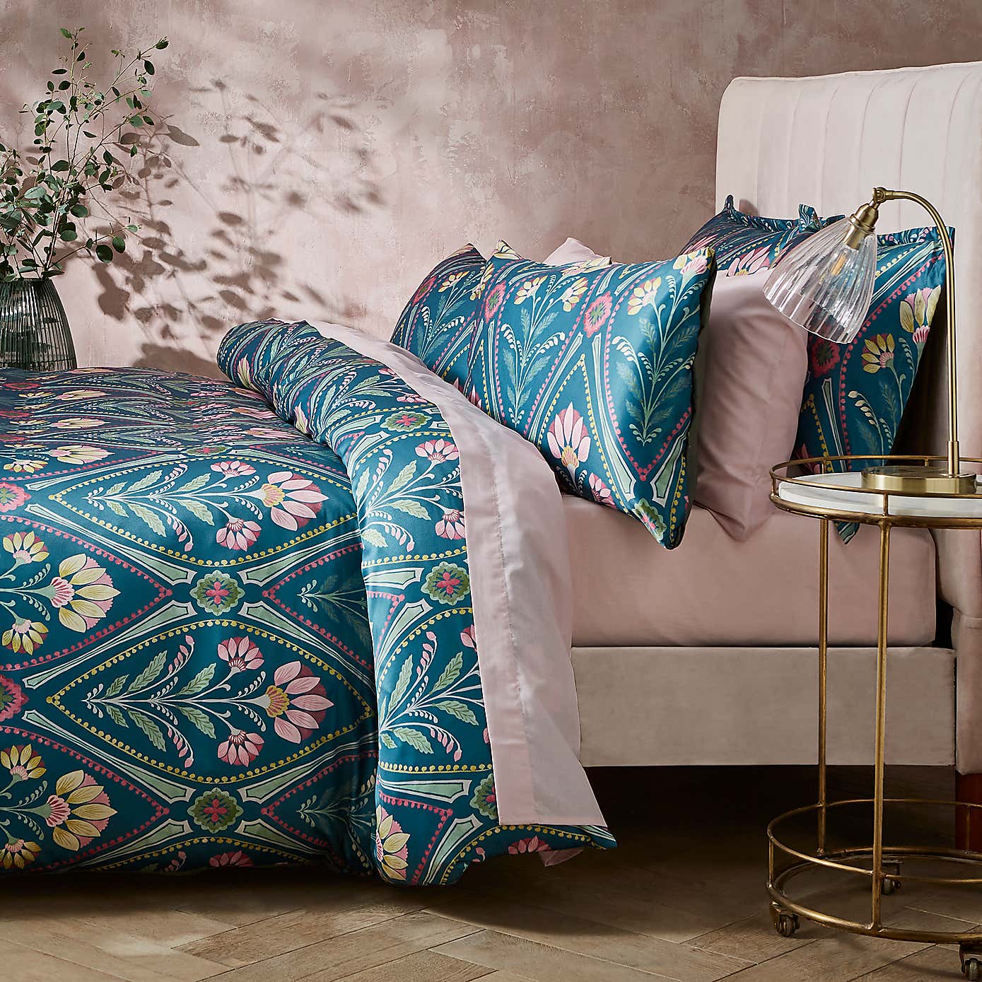 Fiorella Botanical Green Duvet Cover and Pillowcase Set