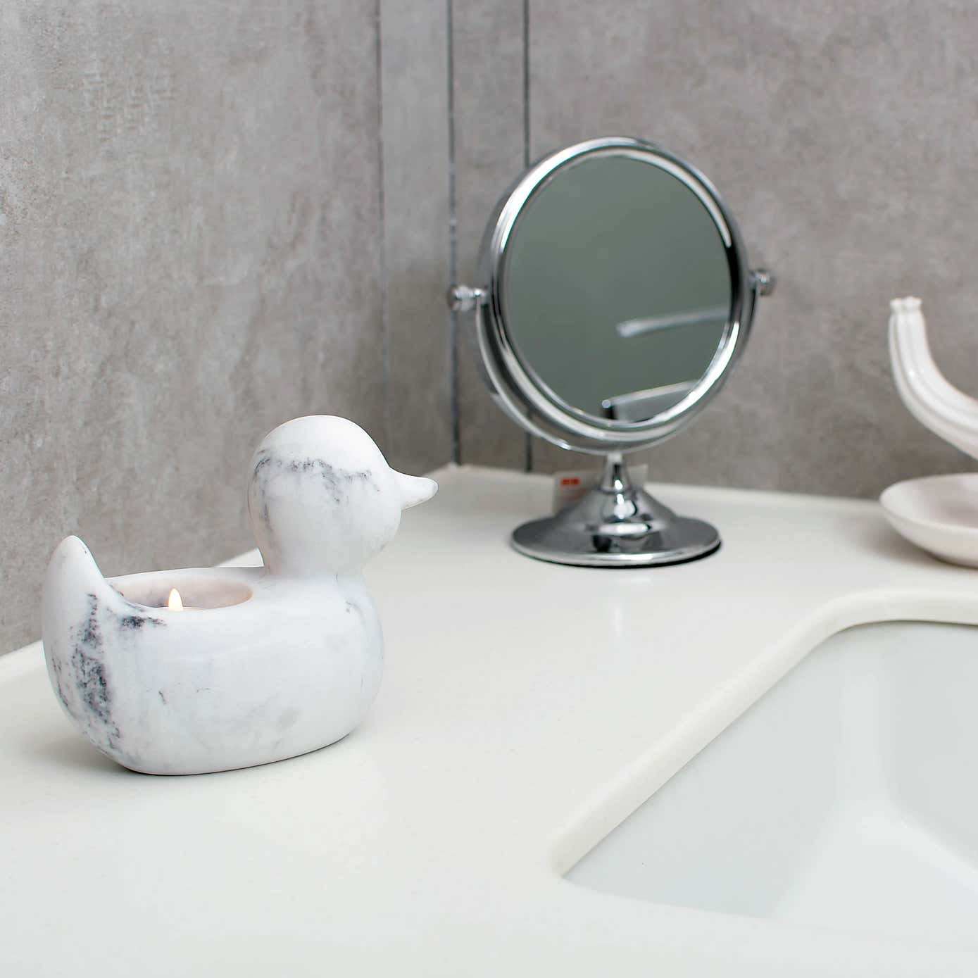 Marble Duck Tealight Holder
