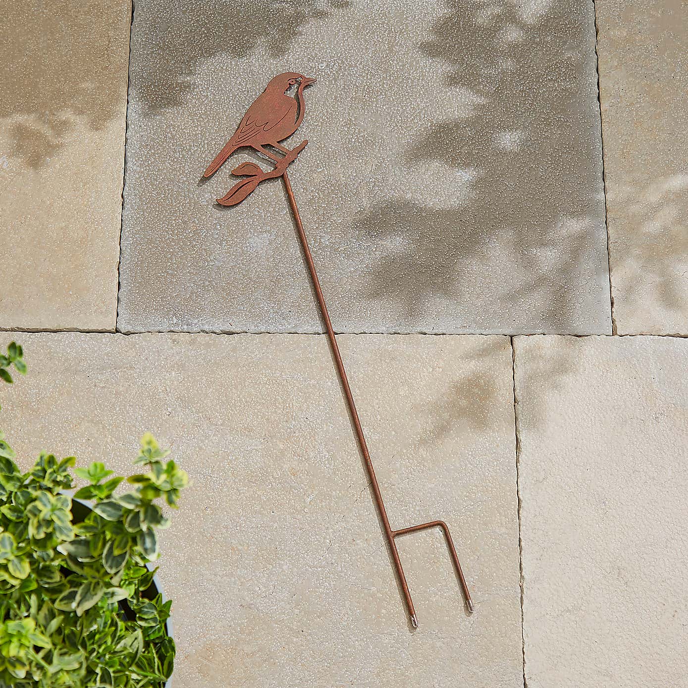 Rusted Iron Blue Tit Stake