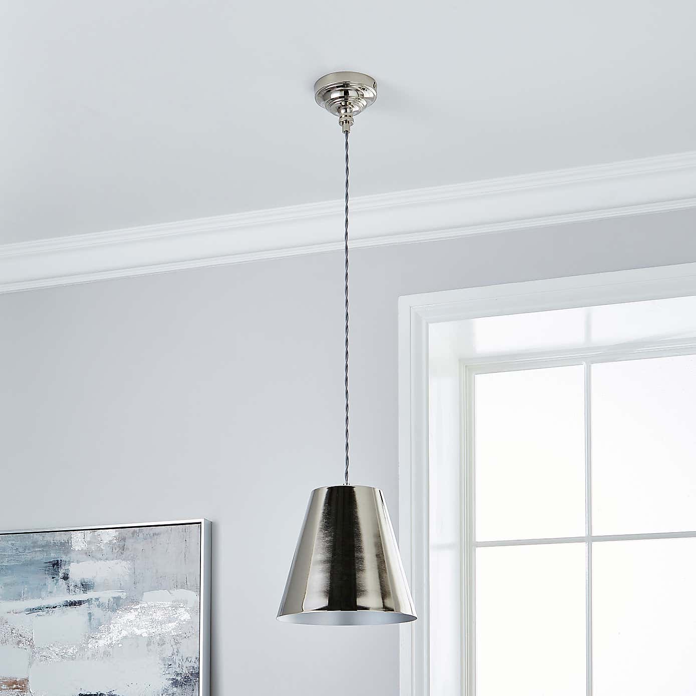Dorma Bedford Nickel 1 Light Ceiling Fitting