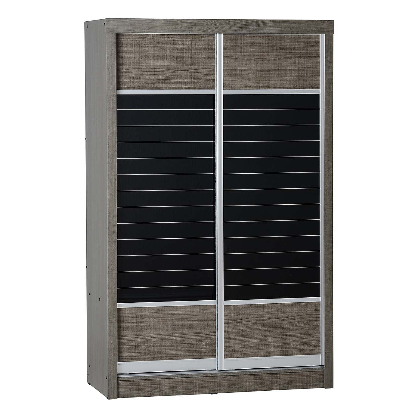 Lennon Sliding Double Wardrobe, Black