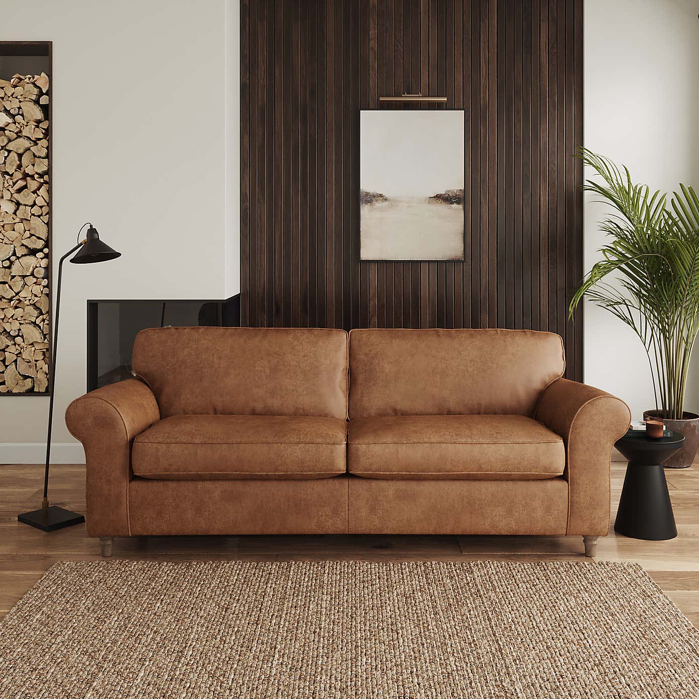 Flori Arizona 4 Seater Sofa, Faux Leather