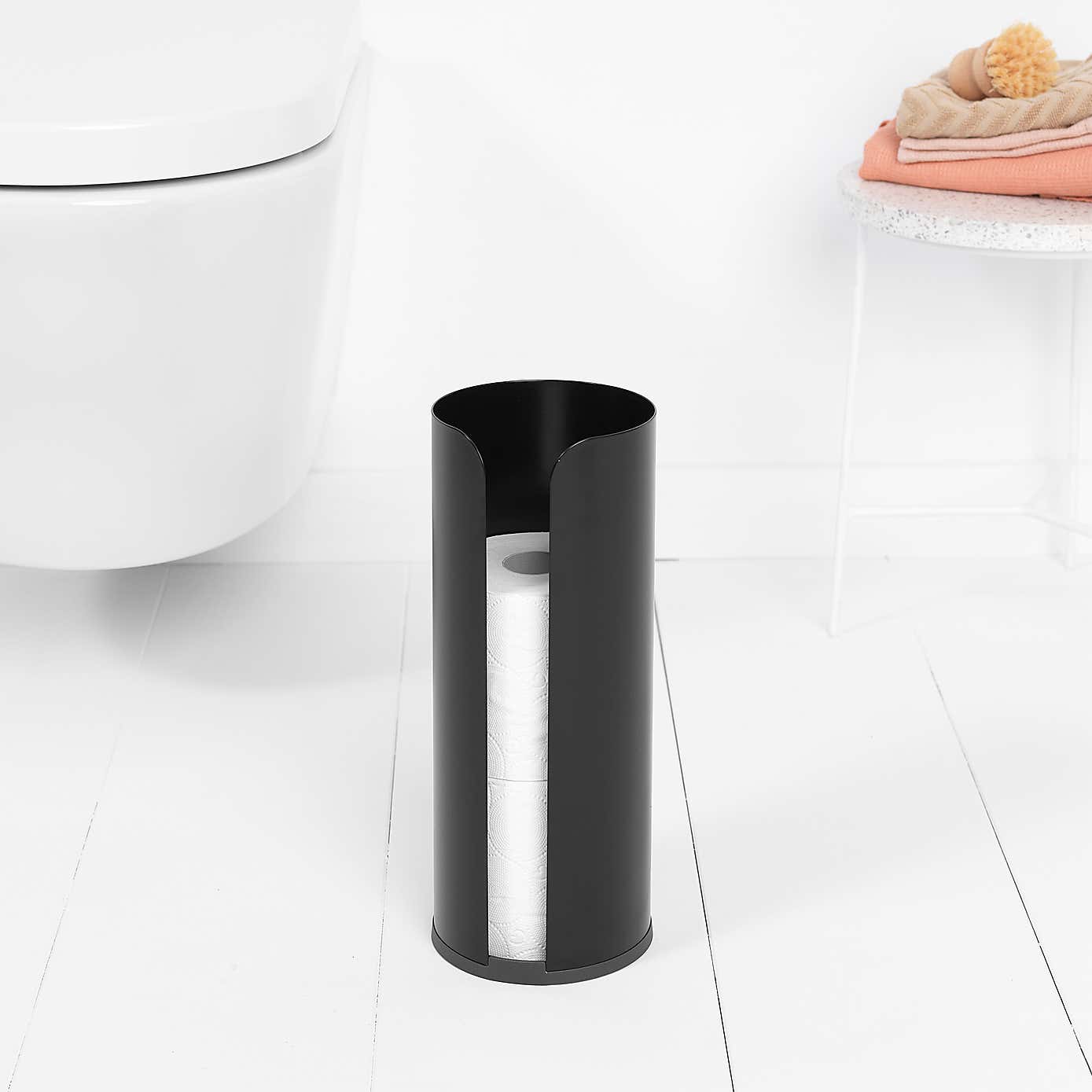 Brabantia Matt Black Set of 3 Toilet Accessories