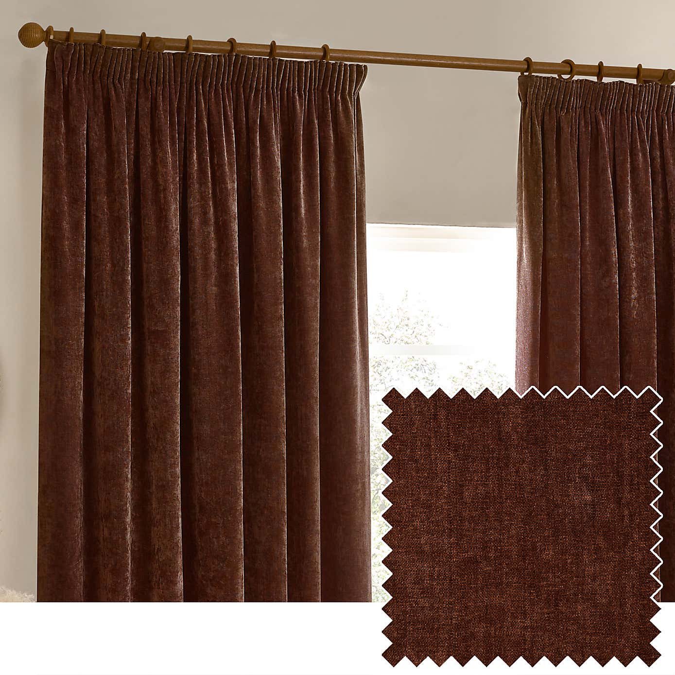 Yard Heavy Chenille Pencil Pleat Curtains