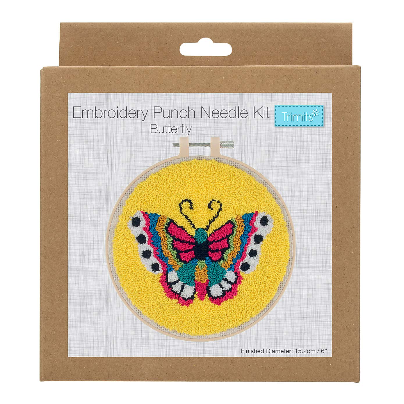 Punch Needle Kit Floss and Hoop Kit Butterfly