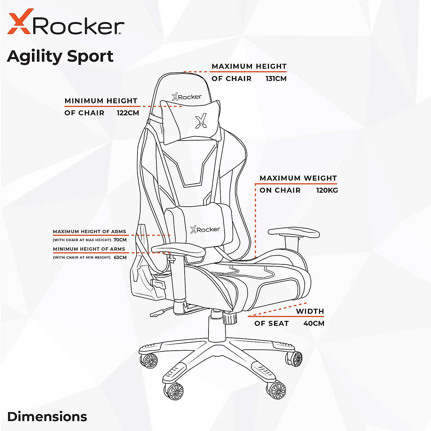 X Rocker Agility Sport Office Gaming Chair
