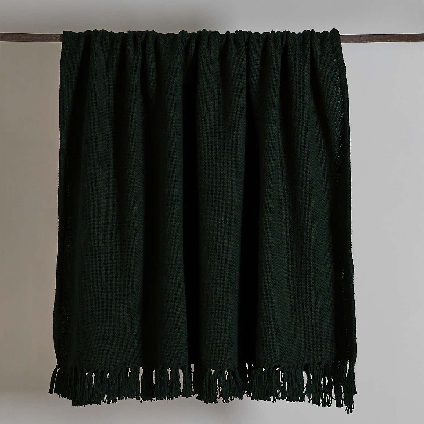 Aris Cotton Weave Black Throw