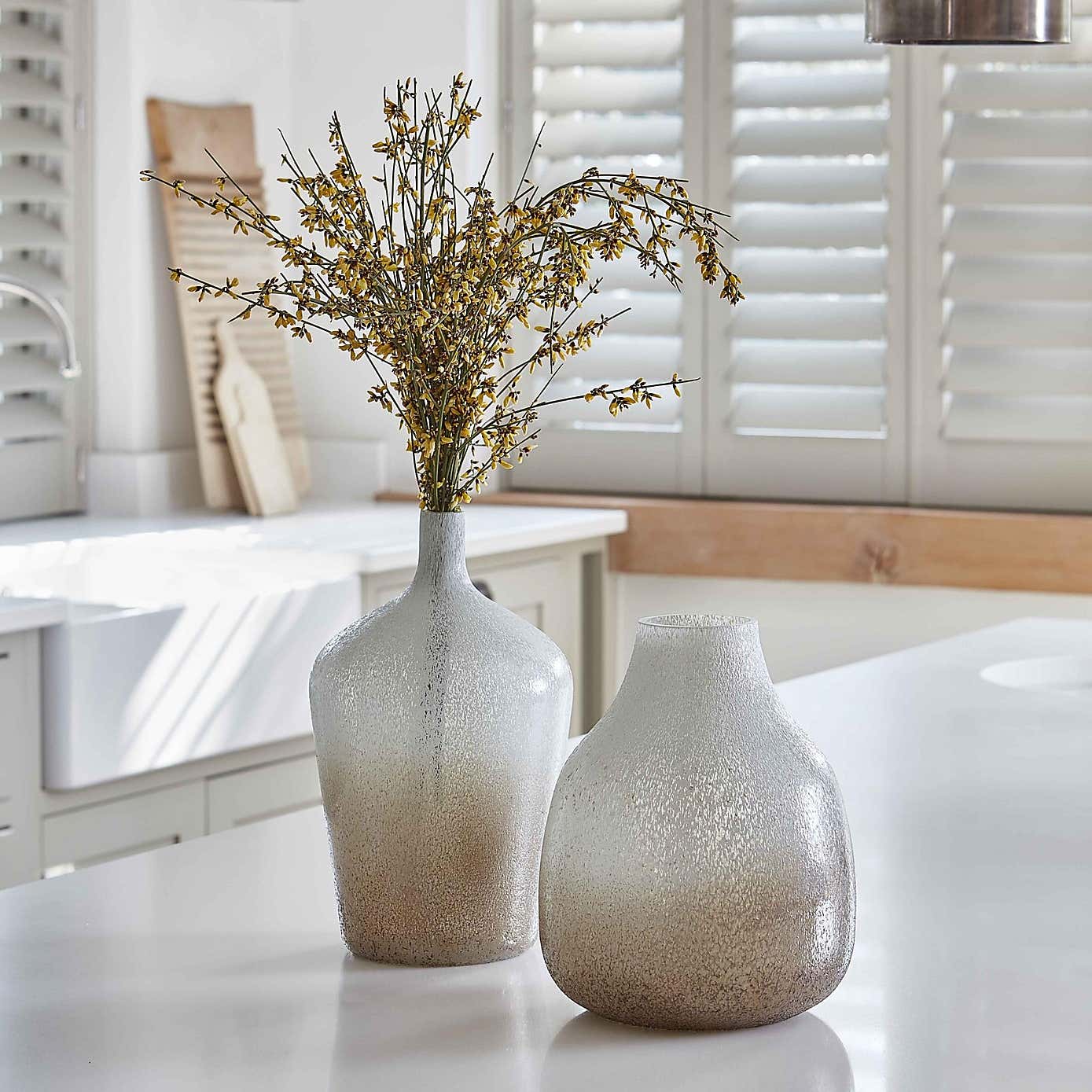 Verre Round Frosted Glass Vase