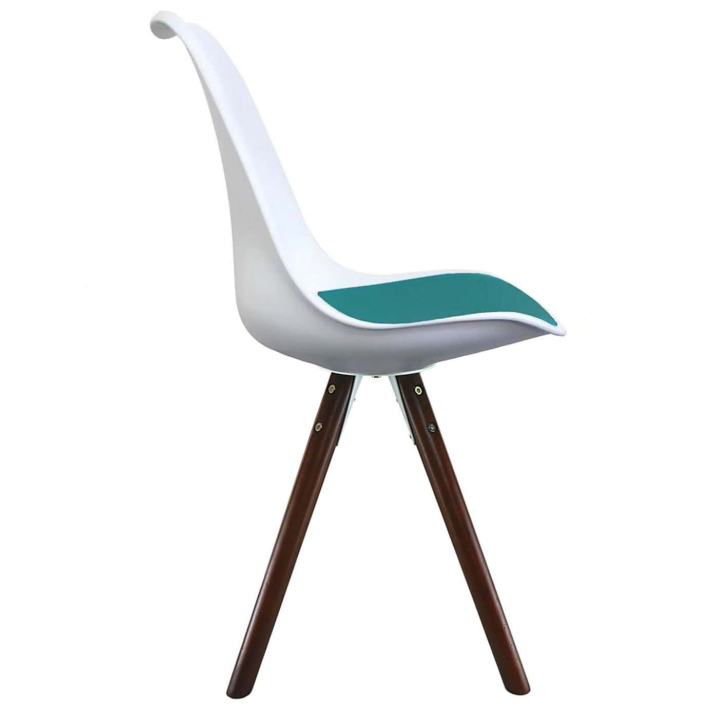 Fusion Living Soho White Plastic Dining Chair with Pyramid Legs