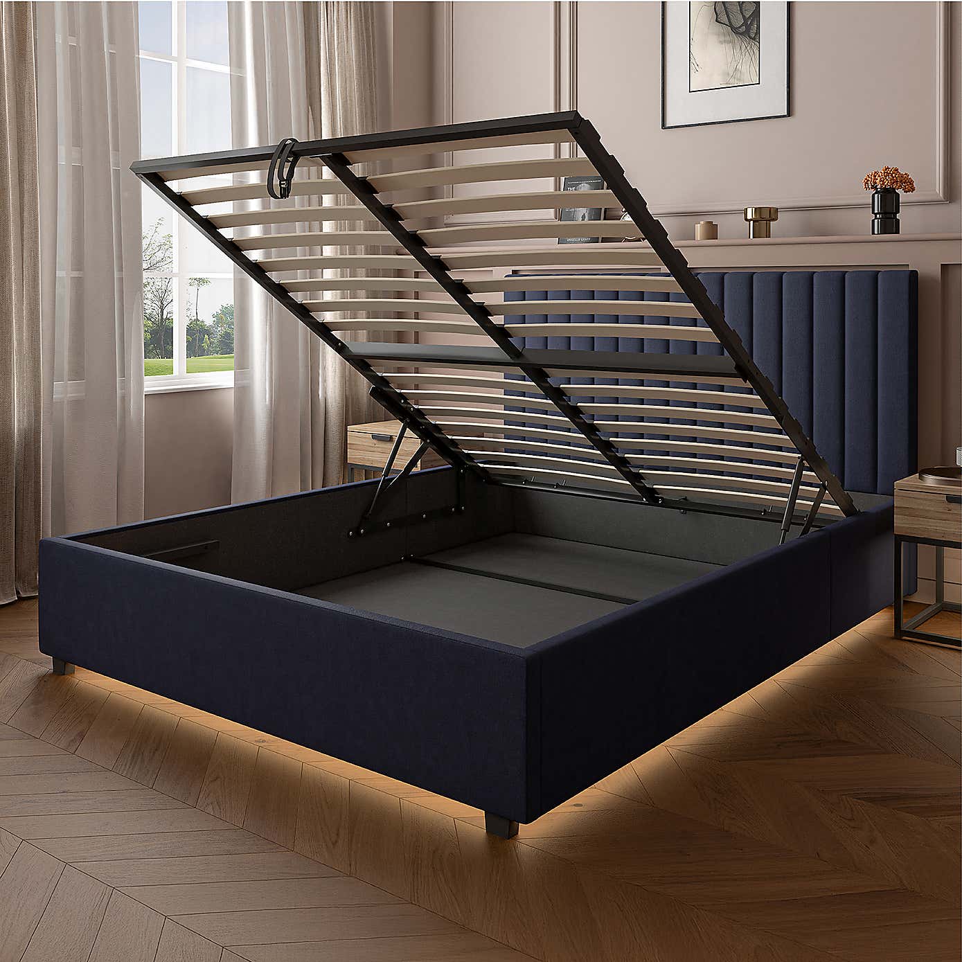 X Rocker Living Maisie LED Ottoman Bed Frame