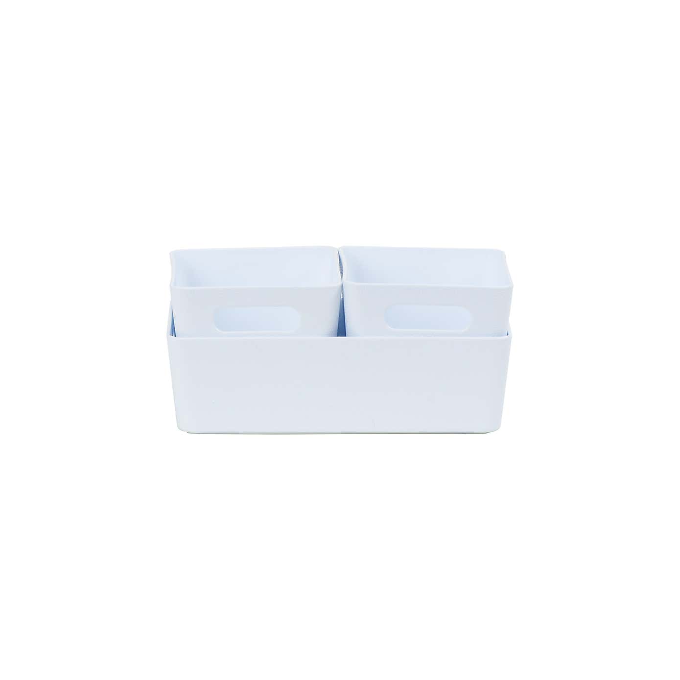 Wham Studio Set of 3 Etched Plastic Storage Basket 2 x 8.01, 11.01