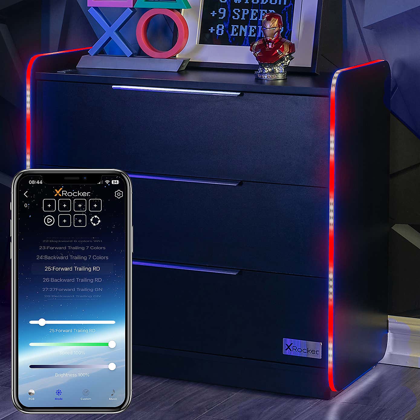 Electra Chest of 3 Drawers with LED Lights