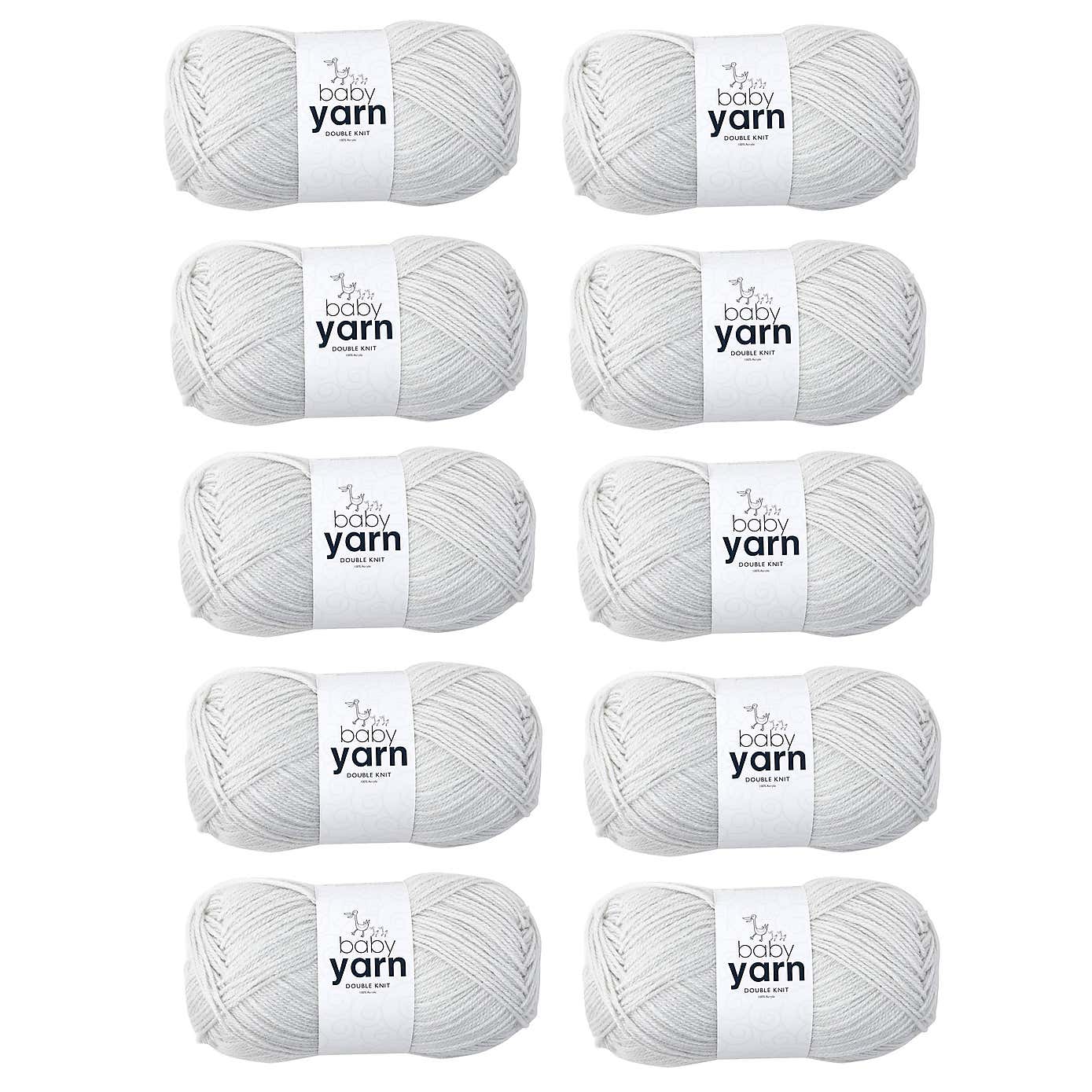 Pack of 10 DK Baby Yarn 100g Balls