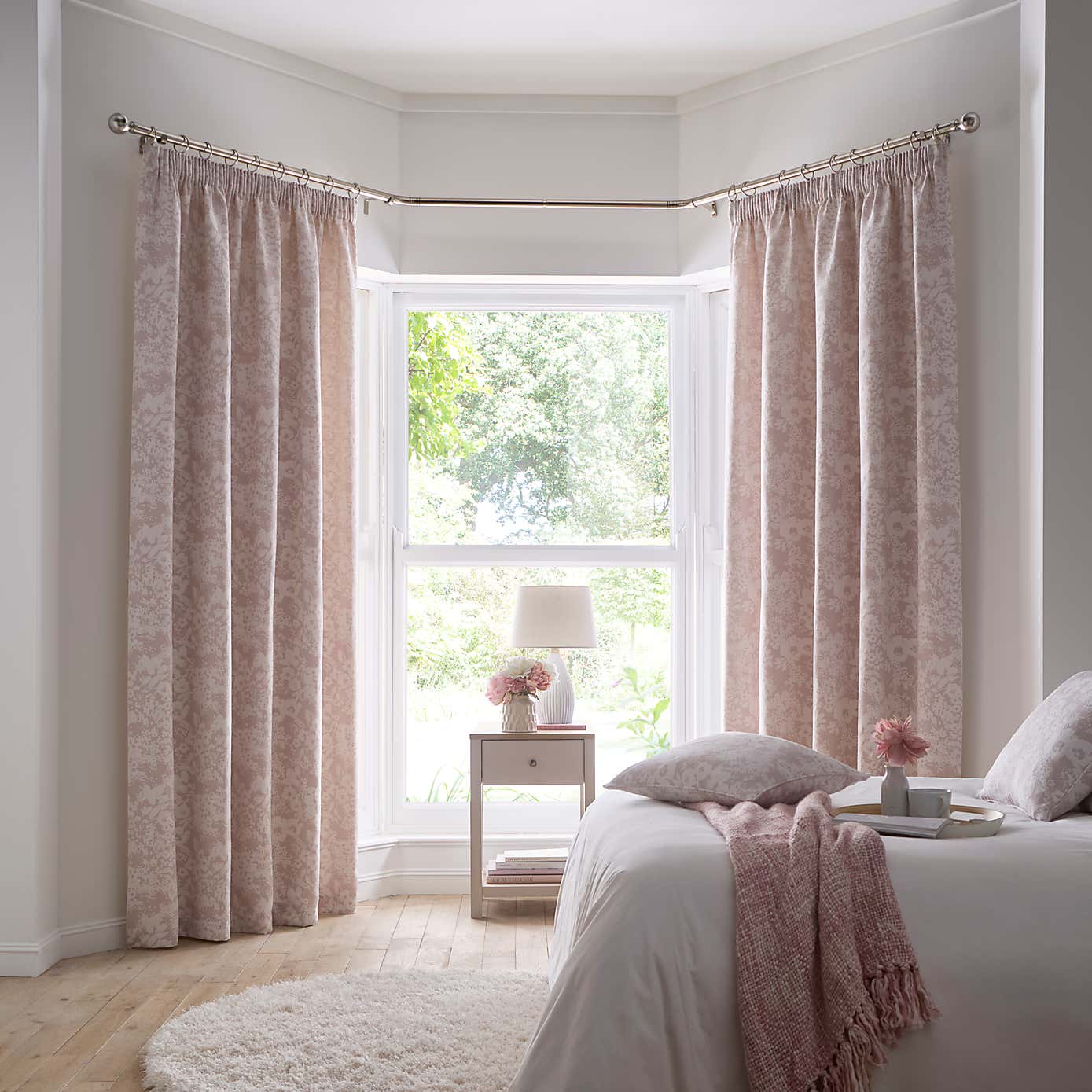 Sofia Floral Pencil Pleat Curtains