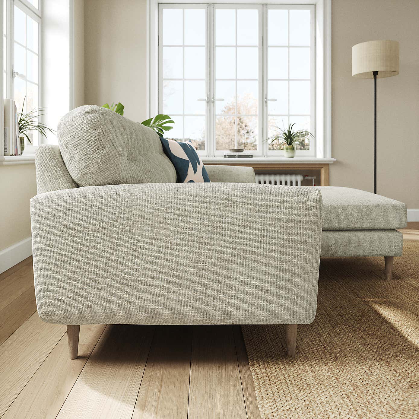 Sven Chunky Chenille Corner Chaise Sofa